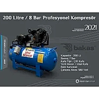 200 Lt Kompresör 8 bar - Bakaş Makina